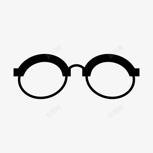 椭圆形眼镜眼镜时尚图标svg_新图网 https://ixintu.com 时尚 椭圆形眼镜 眼镜