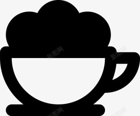 卡普西诺咖啡咖啡杯子图标图标