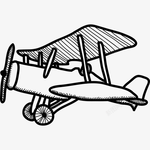 小型老式飞机运输工具手绘详图图标svg_新图网 https://ixintu.com 小型老式飞机 手绘详图 运输工具