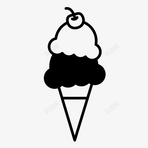 冰淇淋筒甜点食物图标svg_新图网 https://ixintu.com 冰淇淋 冰淇淋筒 甜点 食物