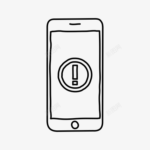 iphone警报设备屏幕图标svg_新图网 https://ixintu.com iphone警报 屏幕 警告 设备