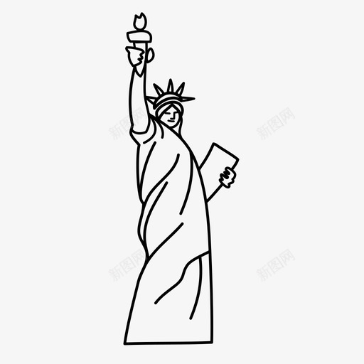 自由女神像自由女神纽约图标svg_新图网 https://ixintu.com 埃利斯岛 纽约 自由女神 自由女神像