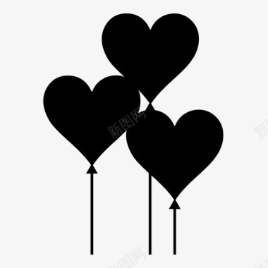心气球心爱情图标图标