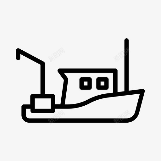 渔船海上运输图标svg_新图网 https://ixintu.com 海上 渔船 船只 运输