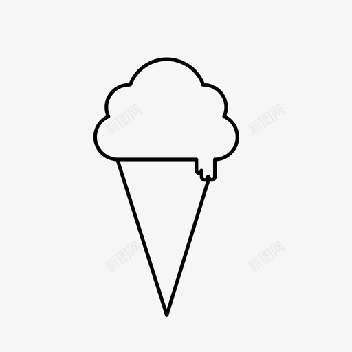 冰淇淋蛋卷甜点图标svg_新图网 https://ixintu.com 冰淇淋 派对 甜点 蛋卷