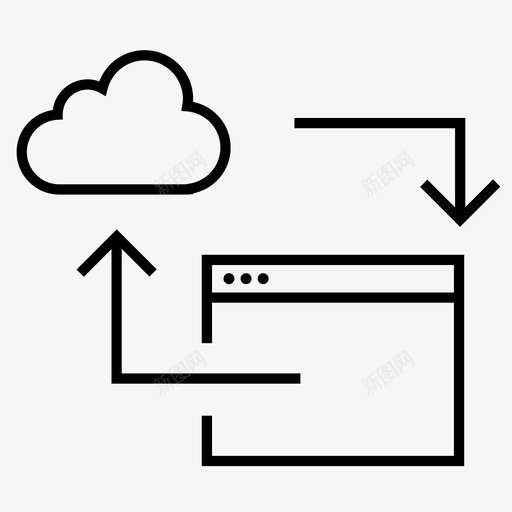云应用文件同步图标svg_新图网 https://ixintu.com 云应用 同步 文件 网络制作