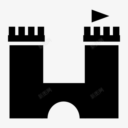 城堡建筑堡垒图标svg_新图网 https://ixintu.com 城堡 堡垒 建筑 旅游 纪念碑