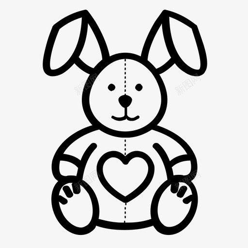 兔子洋娃娃爱情图标svg_新图网 https://ixintu.com 兔子 兔子毛绒 情人节 洋娃娃 爱情 玩具
