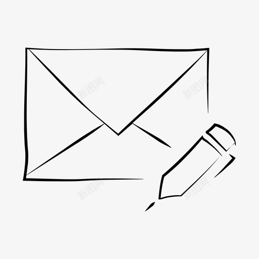 信封新建电子邮件图标svg_新图网 https://ixintu.com 信封 信封手绘 手绘 新建 新电子邮件 电子邮件