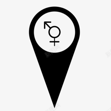 地图针平等性别图标图标