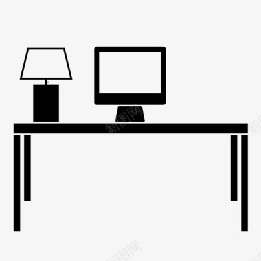 书桌电脑家具图标图标