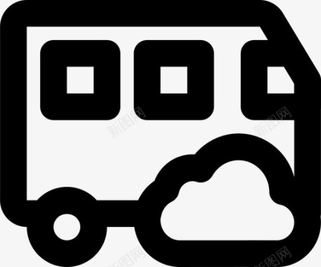 将汽车添加到云运输车辆图标图标