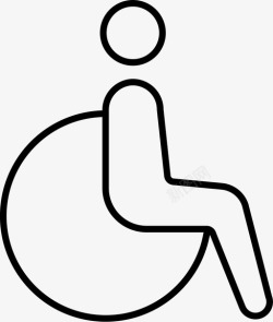 一个残疾人轮椅无障碍残疾人图标高清图片