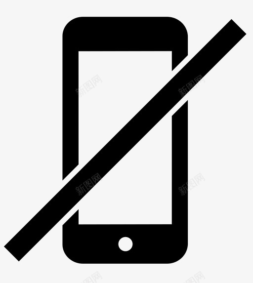 没有电话手机禁止图标svg_新图网 https://ixintu.com 不允许 严禁手机 手机 没有电话 禁止