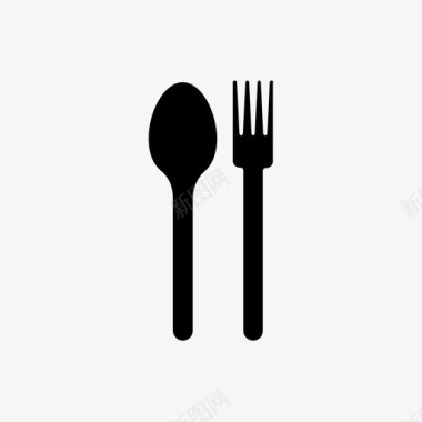 勺子和叉子餐具吃图标图标