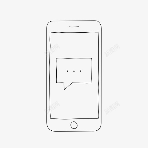 iphone消息设备屏幕图标svg_新图网 https://ixintu.com iphone消息 屏幕 设备