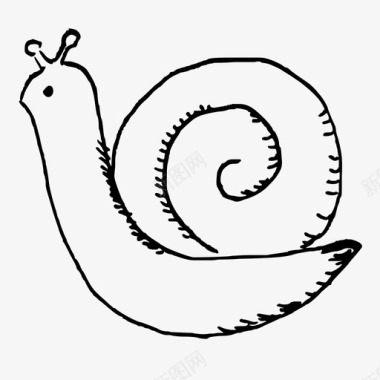 蜗牛动物手绘图标图标