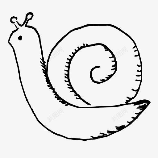 蜗牛动物手绘图标svg_新图网 https://ixintu.com 动物 我父母的收藏 手绘 昆虫 蜗牛