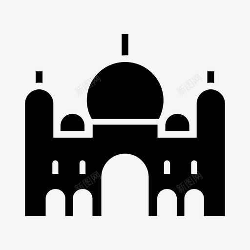 泰姬陵建筑印度图标svg_新图网 https://ixintu.com 印度 宫殿 建筑 泰姬陵 纪念碑