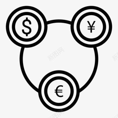 货币兑换银行金融美元日元欧元图标图标
