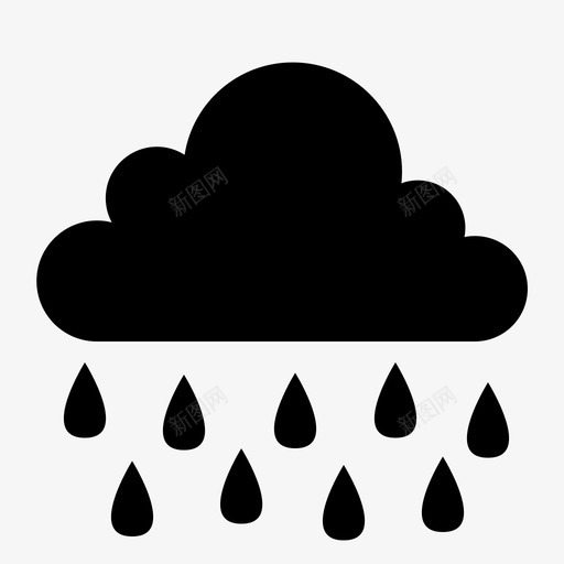 大雨坏天气云图标svg_新图网 https://ixintu.com 云 坏天气 大雨 预报