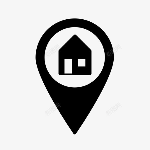 房屋定位销地理位置地理标记图标svg_新图网 https://ixintu.com gps 地图销 地理位置 地理标记 房屋定位销