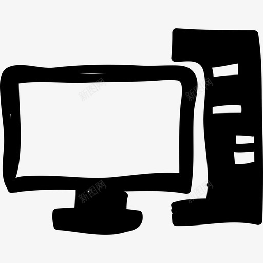 电脑和显示器手绘工具手绘教育图标svg_新图网 https://ixintu.com 手绘教育 电脑和显示器手绘工具