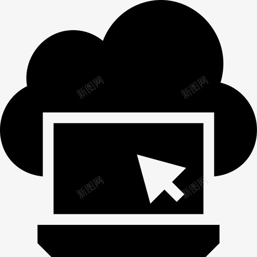 云计算云笔记本电脑云网络图标svg_新图网 https://ixintu.com 云笔记本电脑 云网络 云计算 网页设计开发字形