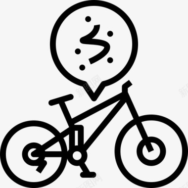 免费自行车小道自行车手山地自行车图标图标