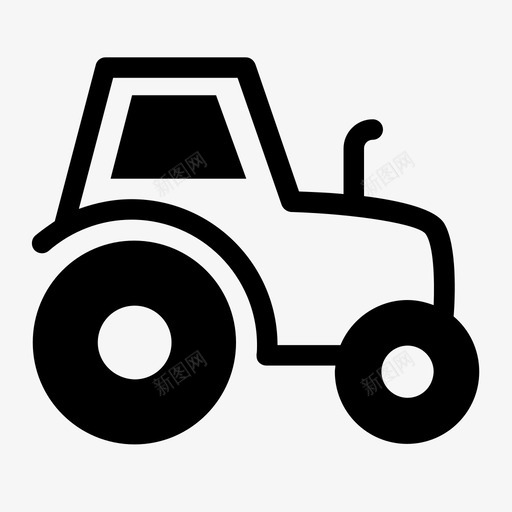 拖拉机农业收获图标svg_新图网 https://ixintu.com 农业 农业设备 工作机器 拖拉机 收获 车辆