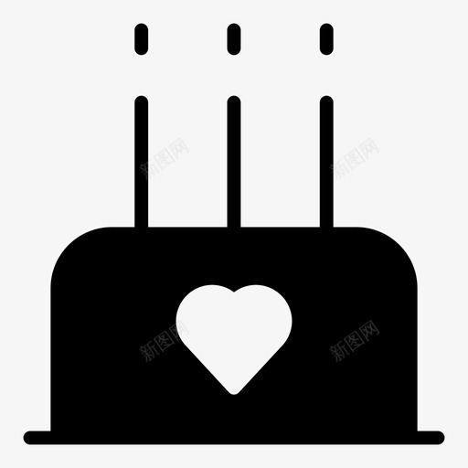 甜蜜的爱情蛋糕蜡烛图标svg_新图网 https://ixintu.com 情人节 情人节简单的填充 甜蜜的爱情 蛋糕 蜡烛