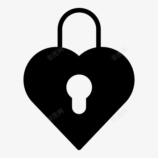 心锁钥匙爱图标svg_新图网 https://ixintu.com 保护 心锁 情人节简单填充 爱 钥匙