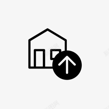 家箭头向上建筑房子图标图标