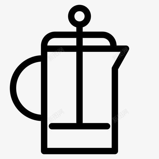 法式印刷机咖啡咖啡因图标svg_新图网 https://ixintu.com 咖啡 咖啡因 柱塞 法式印刷机 过滤器