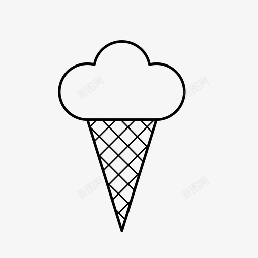 冰淇淋蛋卷甜甜图标svg_新图网 https://ixintu.com 冰淇淋 甜点 甜甜 蛋卷