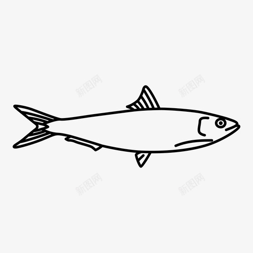 沙丁鱼海洋食物海鲜图标svg_新图网 https://ixintu.com 手绘沙丁鱼 沙丁鱼 油鱼 海洋食物 海鲜 鱼类