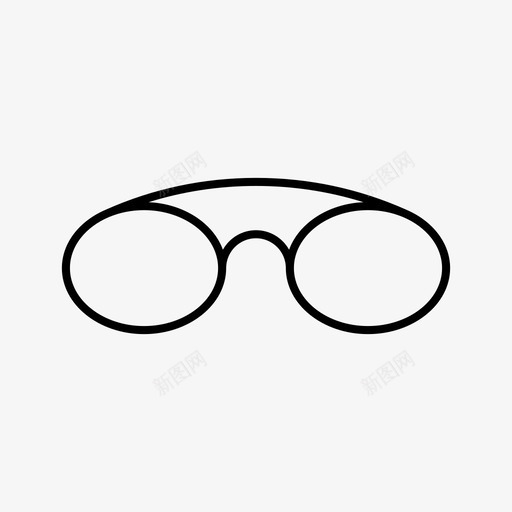 椭圆形眼镜眼镜时尚图标svg_新图网 https://ixintu.com 时尚 椭圆形眼镜 眼镜
