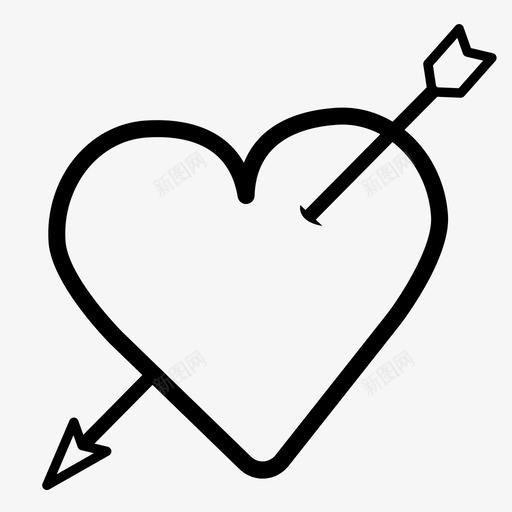 情人节的心情人的心箭图标svg_新图网 https://ixintu.com 丘比特 圣瓦伦丁 情人的心 情人节 情人节的心 爱 箭