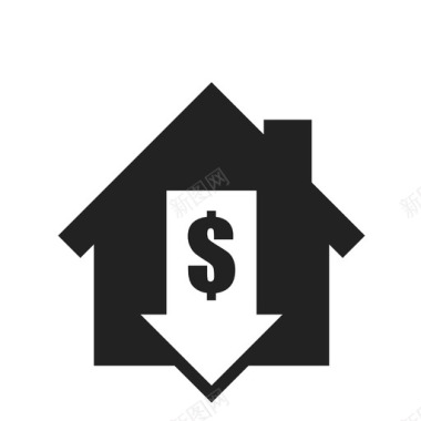 降低财产价值房屋价格图标图标
