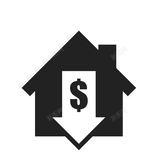 降低财产价值房屋价格图标svg_新图网 https://ixintu.com 价格 房屋 降低财产价值