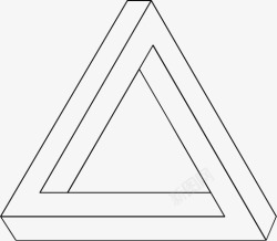 幻觉不可能的三角形幻觉彭罗斯图标高清图片