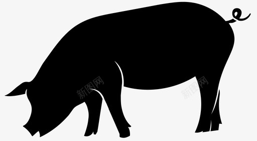 猪动物熏肉图标图标