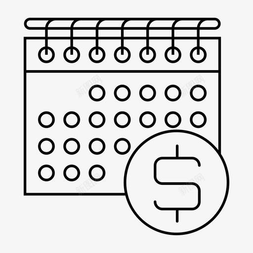 日历日期美元图标svg_新图网 https://ixintu.com 事件 日历 日期 月 美元 计划