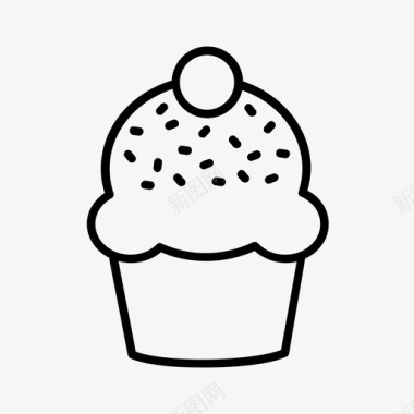 纸杯蛋糕生日生日蛋糕图标图标