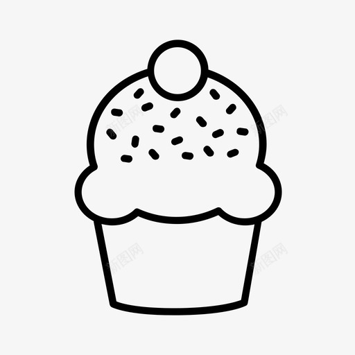 纸杯蛋糕生日生日蛋糕图标svg_新图网 https://ixintu.com 生日 生日蛋糕 纸杯蛋糕 聚会 食物