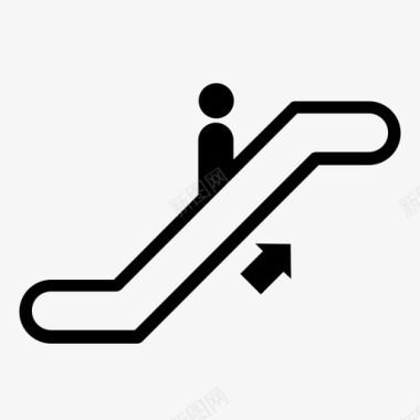 自动扶梯向上楼梯交通工具图标图标