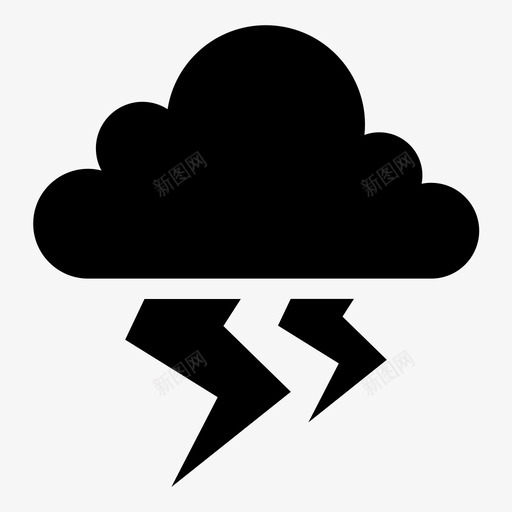 雷雨坏天气云图标svg_新图网 https://ixintu.com 云 坏天气 闪电 雷雨 预报