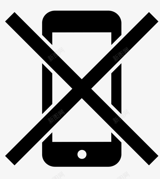 没有电话手机禁止图标svg_新图网 https://ixintu.com 不允许 手机 没有电话 禁止