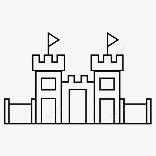 城堡防御工事要塞图标svg_新图网 https://ixintu.com 城堡 宫殿 要塞 防御工事 骑士