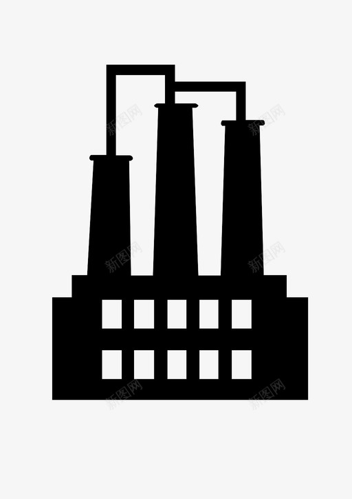 工厂建筑物烟囱图标svg_新图网 https://ixintu.com 城镇 工业 工厂 建筑物 烟囱